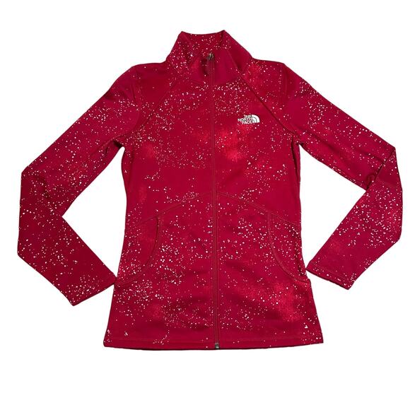 The North Face Mock Neck Full Zip Jacket Size X-Small Lightweight Spotted Print - Picture 1 of 10